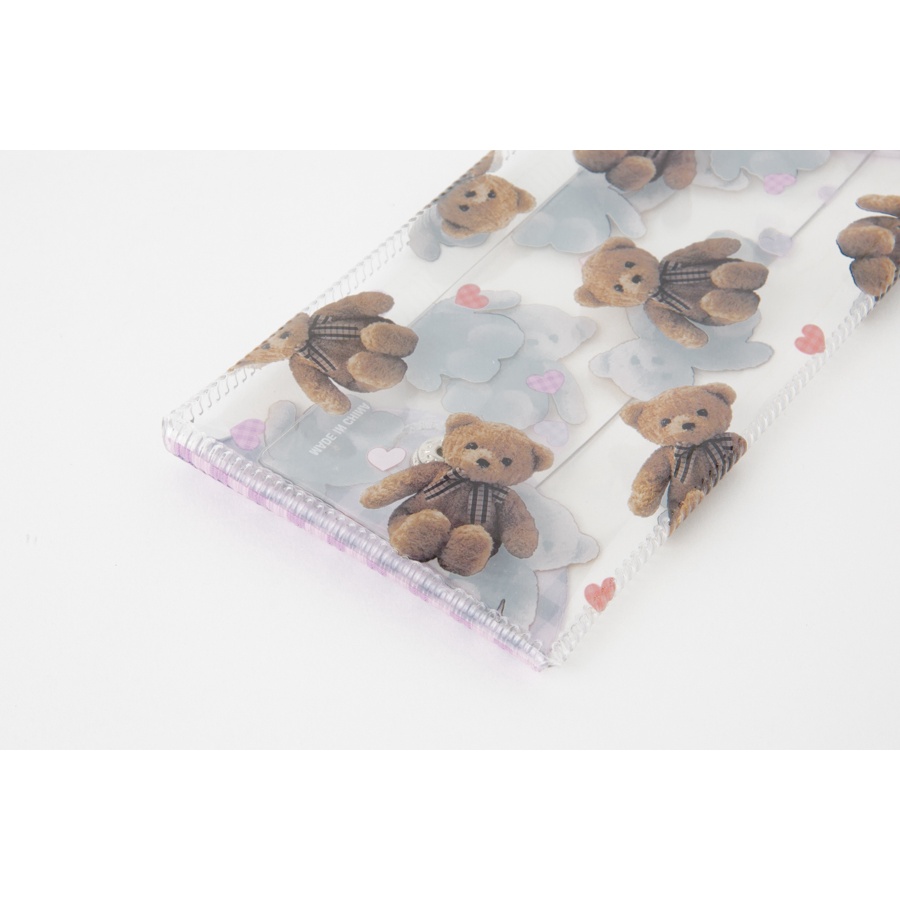 Túi Đựng Bút ARTBOX Hàn Quốc In Hình Gấu Teddy Chất Liệu PVC