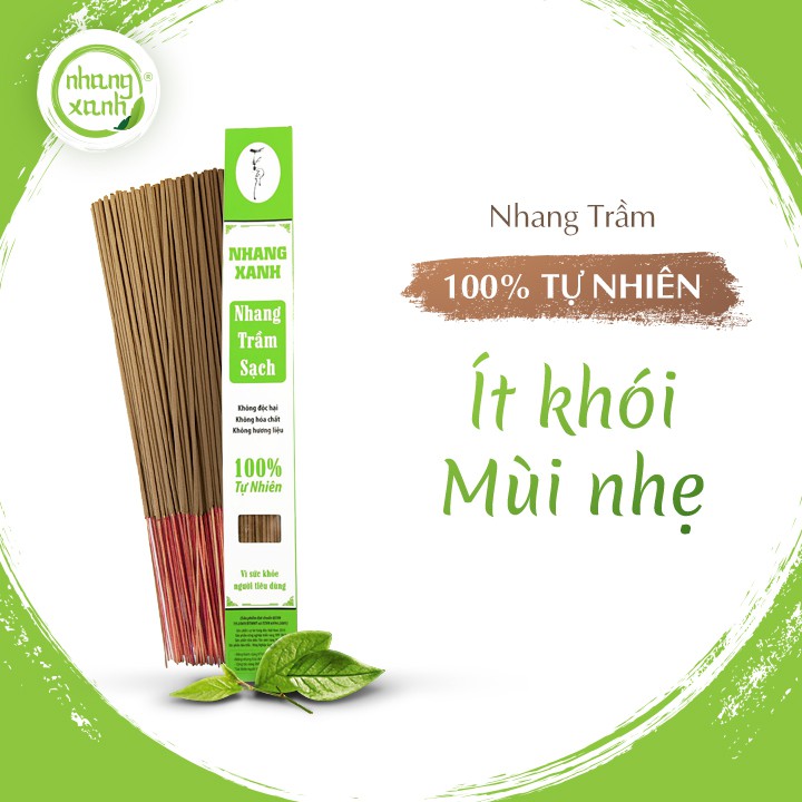 [100% Tự Nhiên] Nhang Xanh Phổ Thông Hộp 70gr - Ít khói, hương thơm dịu nhẹ, không hóa chất độc hại