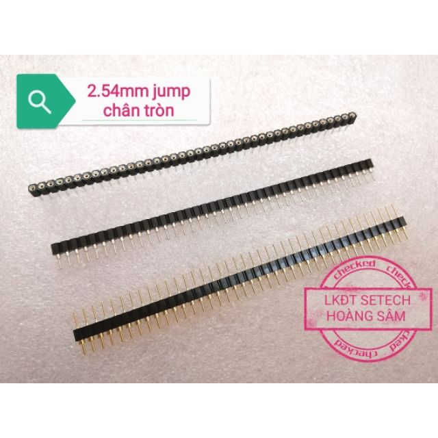 Hàng rào đơn jump đực chân tròn cái lỗ tròn pitch 2.54mm