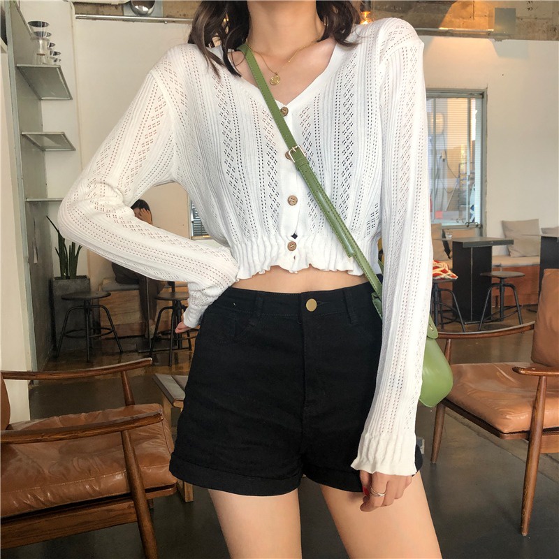 NRVP Áo Cardigan Dệt Kim Dáng Rộng Tay Dài Phong Cách Hàn Quốc Mới