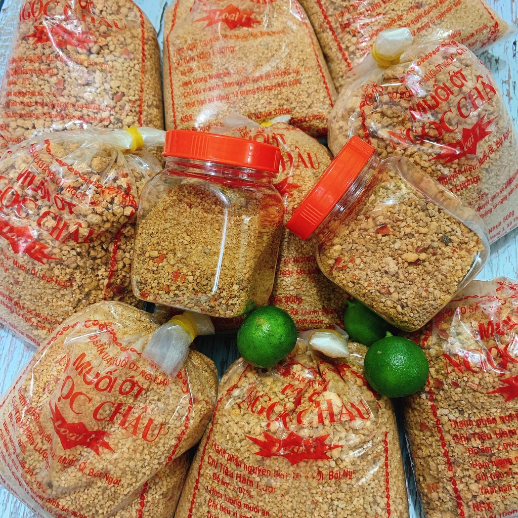 Muối Ớt Ngọc Châu Ngon Loại 1 - Muối Tây Ninh Chay Măn Đều Dùng Được bịch 500g