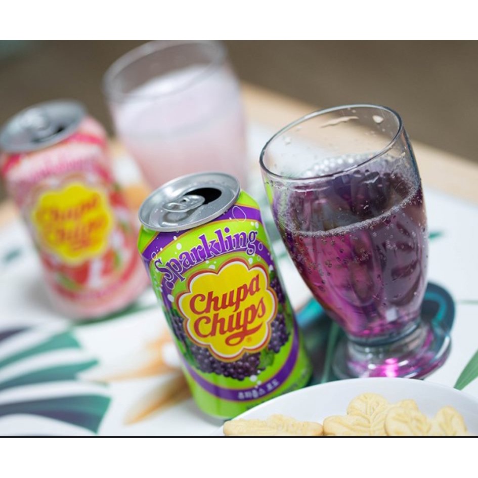 Soda Trái Cây Vị Kẹo Chupa Chups Nho Dâu Cam Cực Ngon - Hàn Quốc