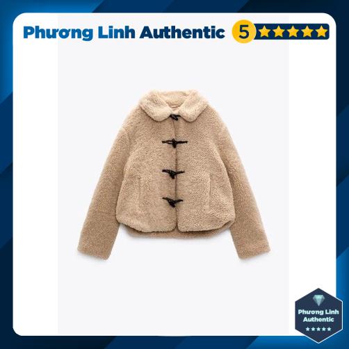 Áo Khoác Lông Cừu Nhân Tạo cài khuy dáng ngắn Zara Auth New Tag 5854/237 5854237