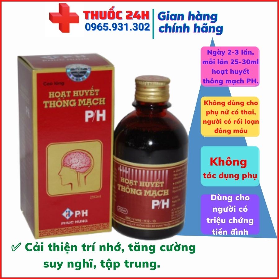 💊💊 Hoạt huyết Thông Mạch PH  - hoạt huyết dưỡng não dạng cao lỏng giúp giảm đau đầu, mất ngủ, hoa mắt.