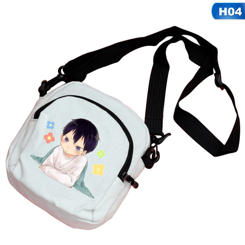 Túi xách canvas đeo chéo có hình anime dễ thương