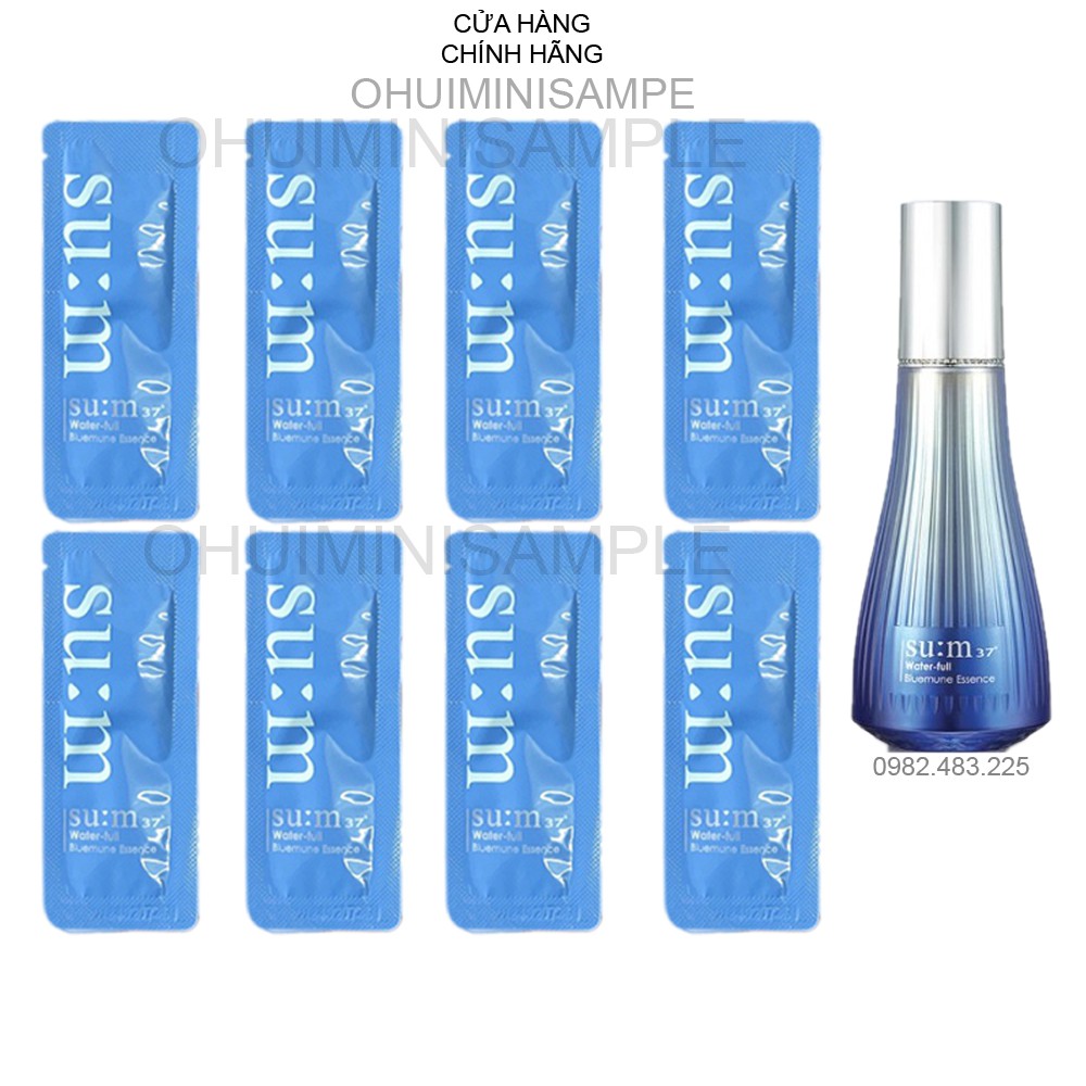 [Mới] Gói sample tinh chất Sum xan cấp nước giảm mụn kiềm dầu, không bết dính SUM37 Water Full Bluemune Essence 1ml