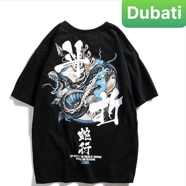 ÁO THUN NAM NỮ CON RẮN FORM RỘNG TAY LỠ HOT TREND MẠNH MẼ SÀNH ĐIỆU VẢI DÀY MIN - DUBAI FASHION