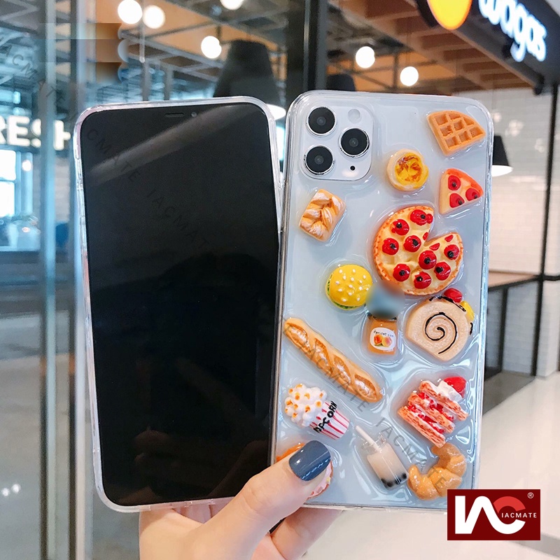 Ốp Điện Thoại Chống Sốc Hình Bánh pizza 3d Cho iphone 15pro max 14 promax 14 plus 12 13 pro max 11 xr x max