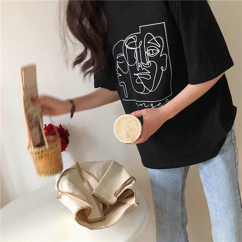 Áo Thun Tay Ngắn Dáng Rộng Trẻ Trung Thiết Kế Đơn Giản Phong Cách Hàn Quốc | BigBuy360 - bigbuy360.vn