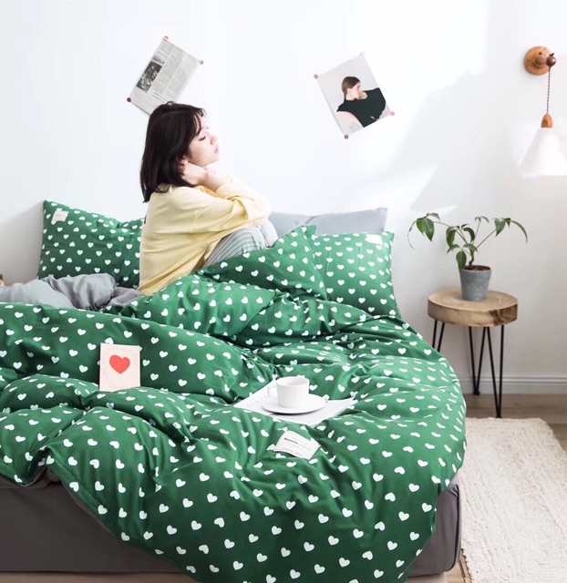 Bộ 4 Món Cotton Hoạt Tính Tim Xanh