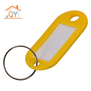 50 Pcs Plastic Keychain Key Tags ID Label Name Tags Split Ring