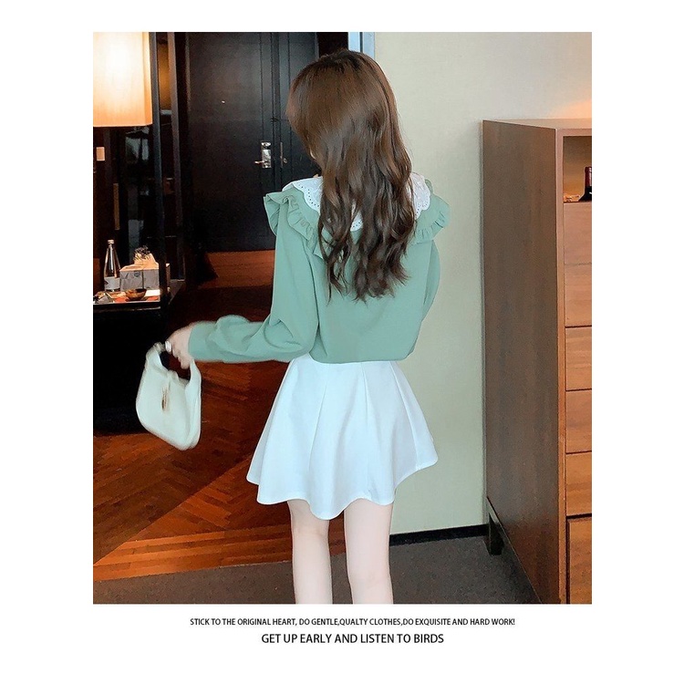 Áo Sơ Mi Chiffon Tay Dài Cổ Búp Bê Phong Cách Thời Trang Phương Tây Dành Cho Nữ