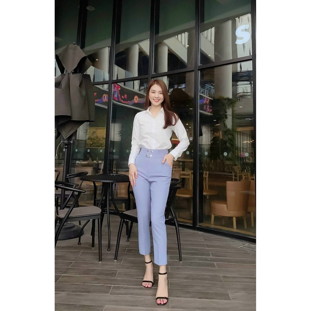 Quần baggy nữ, quần công sở 4 cúc vải cao cấp kiểu dáng sang trọng | BigBuy360 - bigbuy360.vn