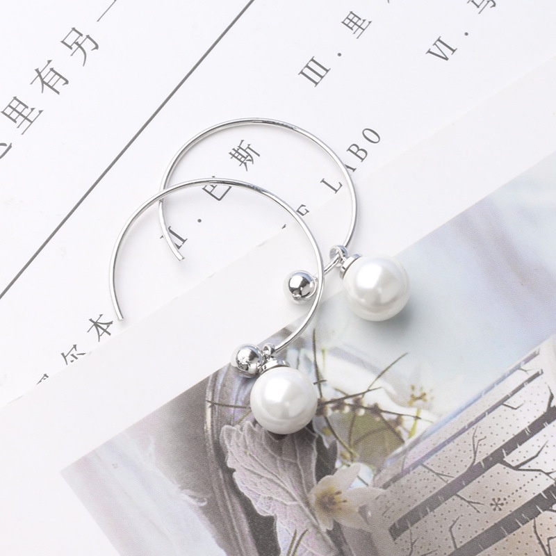 Bông tai MANYUE hình học đính ngọc trai nhân tạo đơn giản ngọt ngào phong cách Hàn Quốc cho nữ