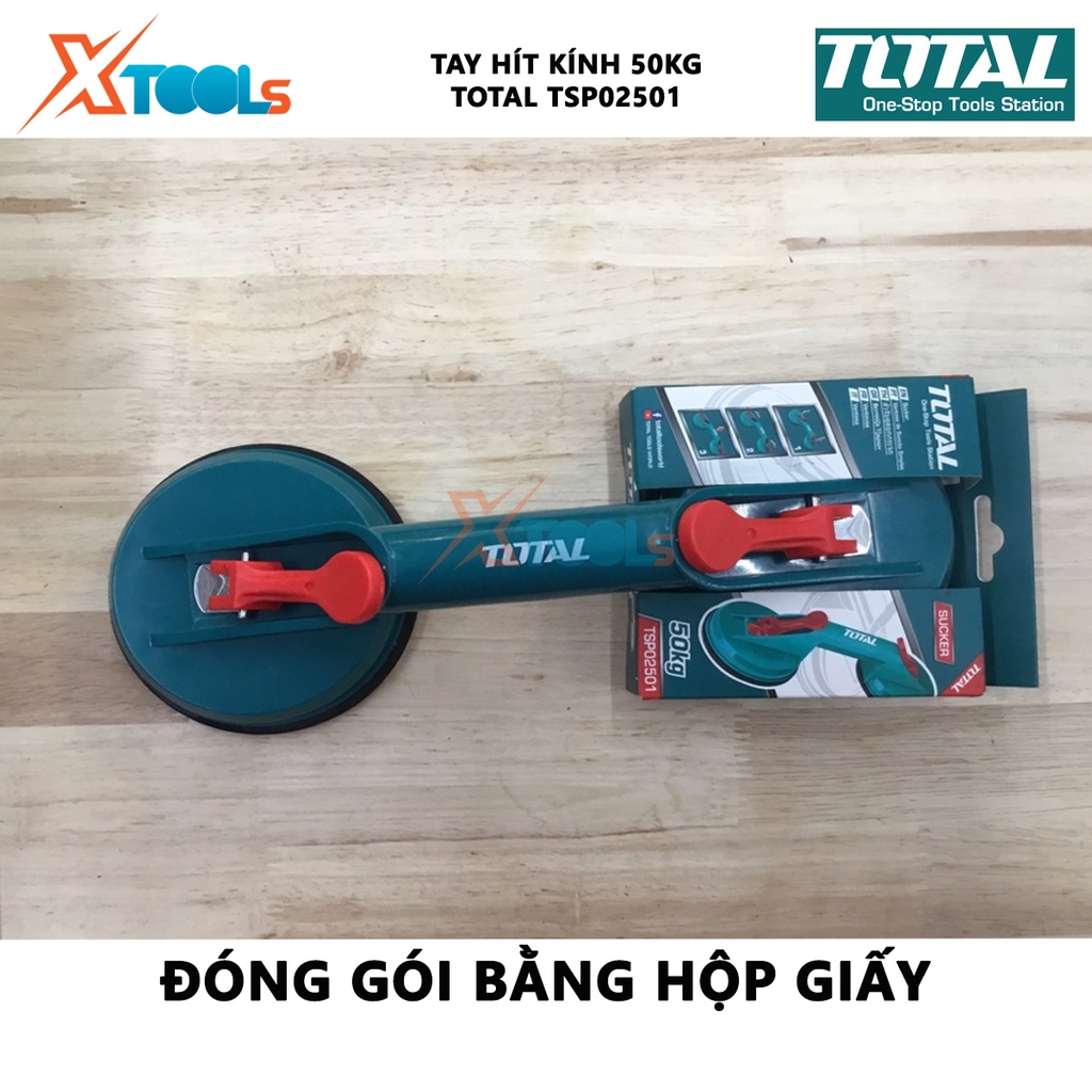 Giác hút kính 2 đầu TOTAL TSP02501 115mm giác hút chân không nhựa ABS siêu bền trọng lượng nâng kính tối đa 50kg  [CHÍNH