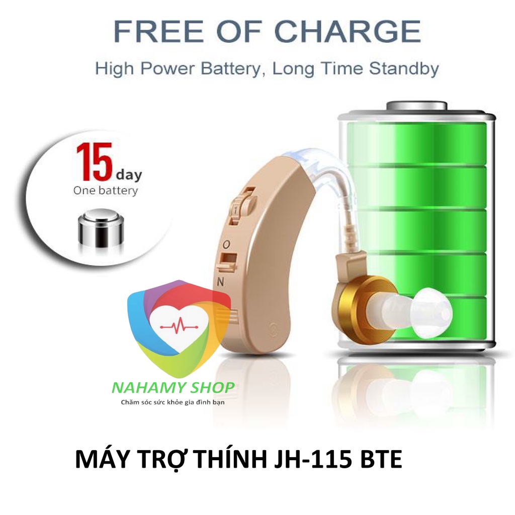 MÁY TRỢ THÍNH không dây Biohealth JH-115 - Máy điếc, Tai nghe trợ thính cho người già nghe kém chính hãng,bảo hành 1 năm