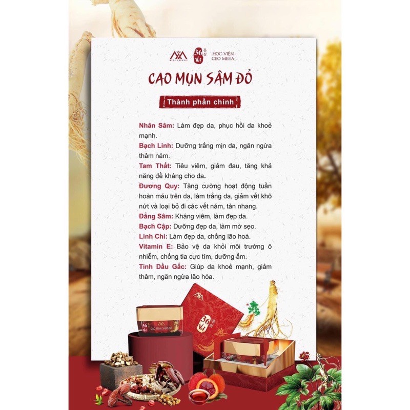 [SẠCH MỤN 100%] CAO SÂM MỤN ĐỎ 36 VỊ CHUẨN HÀNG CÔNG TY | BigBuy360 - bigbuy360.vn