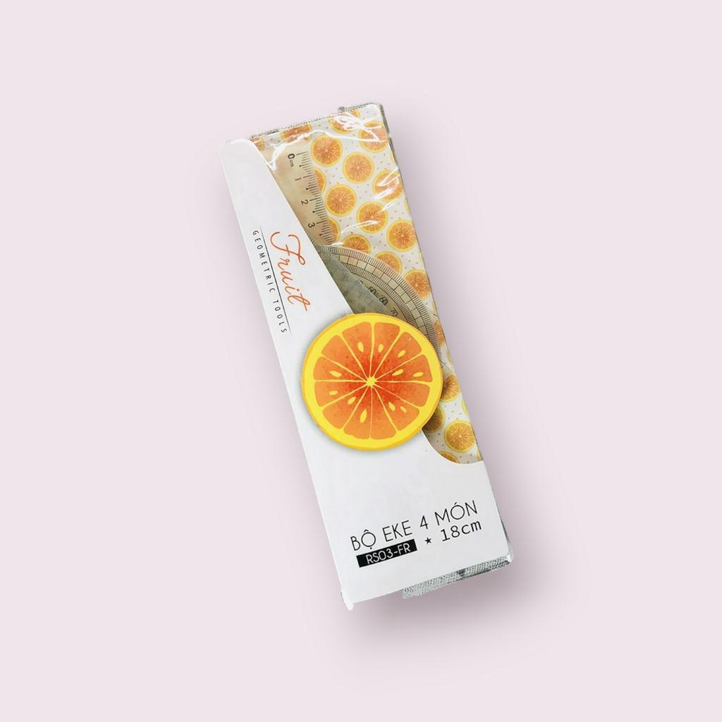Bộ Thước Kẻ Hoa quả CLASSMATE 4 Món Thước Thẳng, Eke, Đo Góc RS03-FR