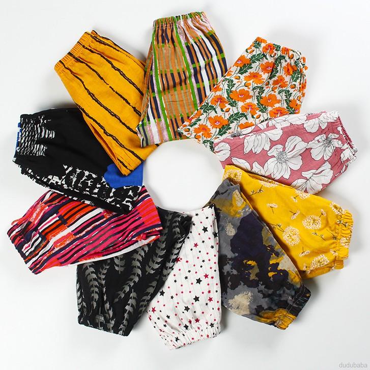 Dudubaba Quần mỏng chống muỗi cho bé mặc vào mùa hè Floral Printed Long Pants For Kids Boys And Girls Mosquito Pants 1-8 Years