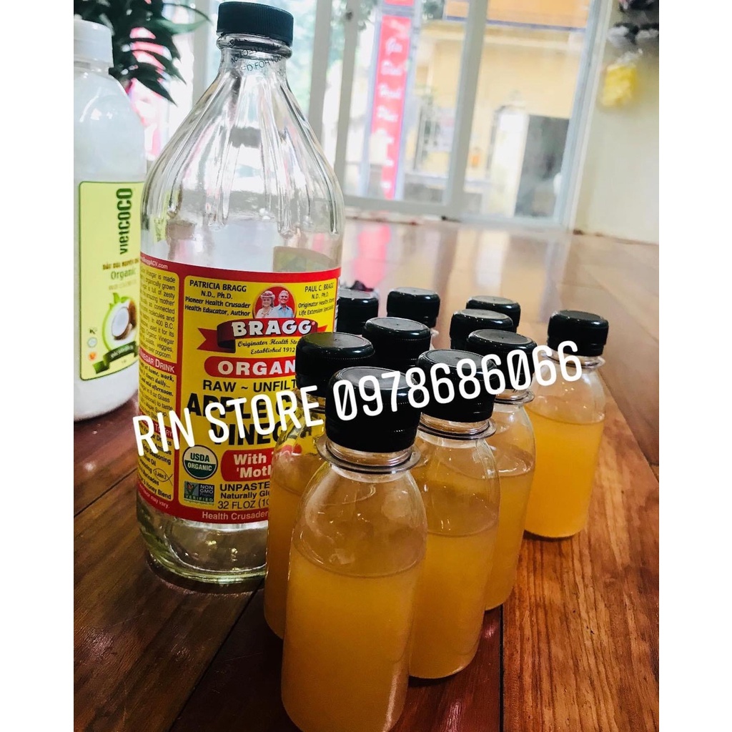 90ml Giấm táo hữu cơ nguyên chất nguyên con giấm cái Bragg Apple Cider Vinegar