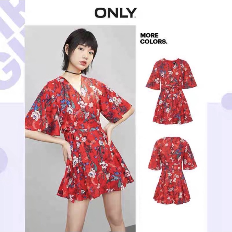 Đầm hoa đỏ Only