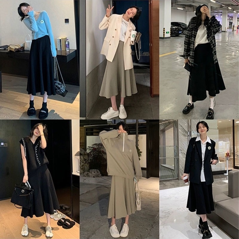 Bộ Áo + Chân Váy Chữ A Eo Cao Vừa Phải Thiết Kế Dành Cho Nữ Vào Mùa Hè