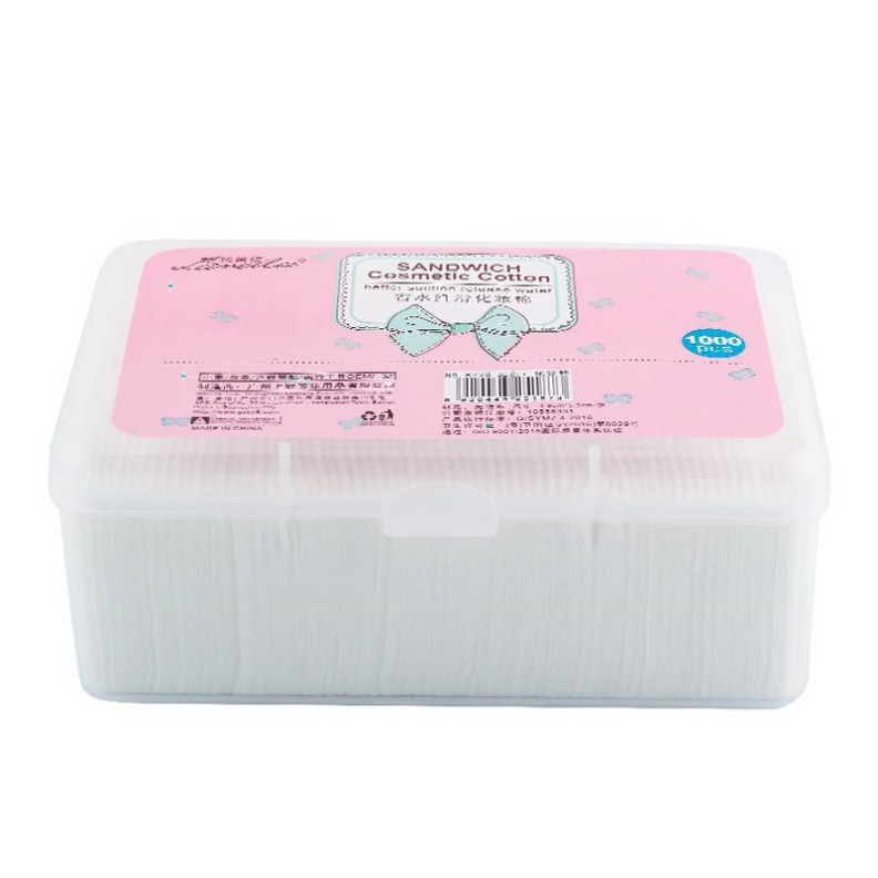 Bông Trang Điểm Lameila Sandwich Cosmetic Cotton Hộp 1000 Miếng LBTT1