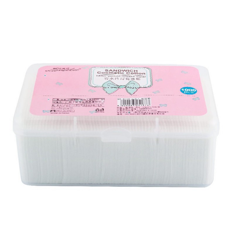 Bông Trang Điểm Lameila Sandwich Cosmetic Cotton Hộp 1000 Miếng LBTT1