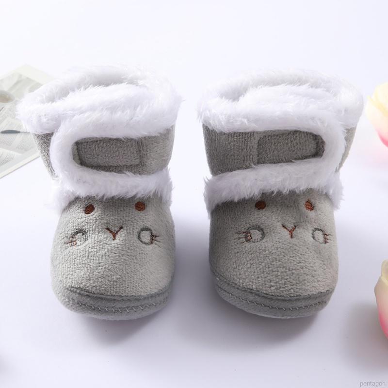 Giày cotton cổ cao đế mềm chống trượt thời trang dễ thương cho bé tập đi