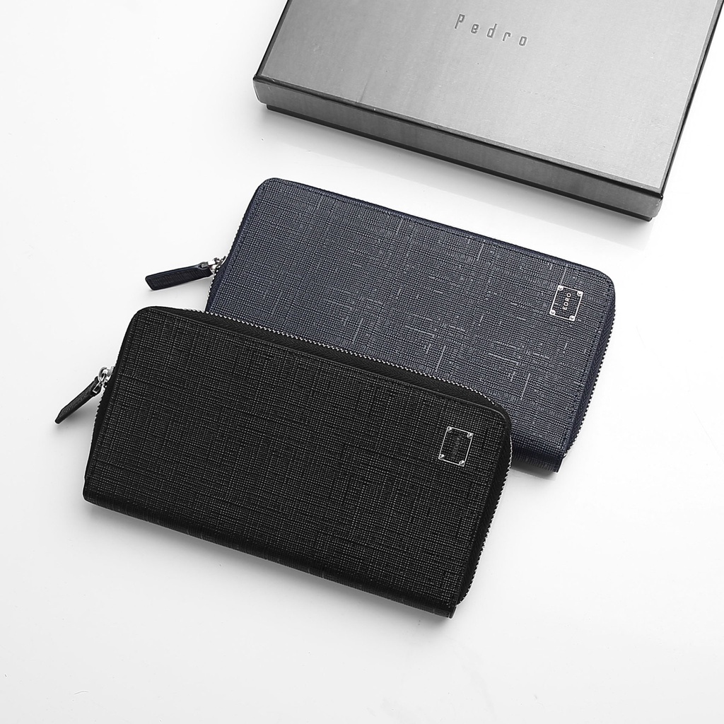 Ví nam dài cầm tay nhiều ngăn, chất da sần xước bền đẹp PR981