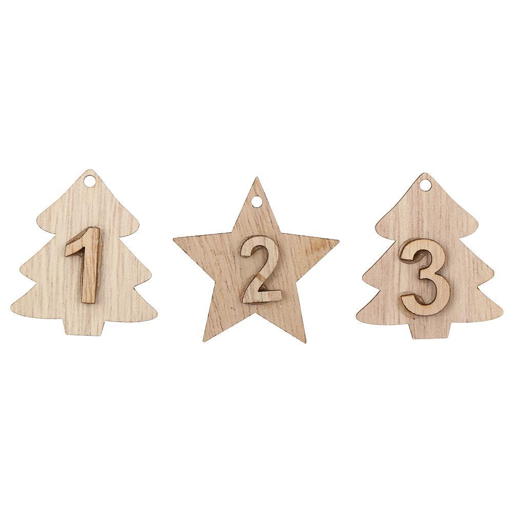Set 24 Kẹp Túi Bánh Quy Bằng Gỗ Hình Số