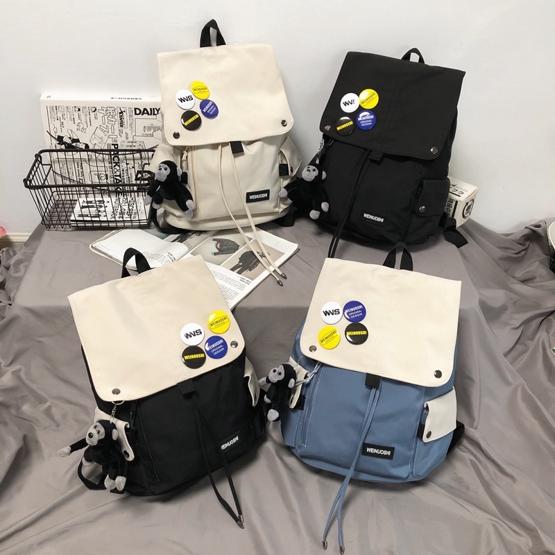 Balo đi học PRETTYZYS sức chứa lớn 14inch phong cách ulzzang Hàn Quốc thời trang cho sinh viên