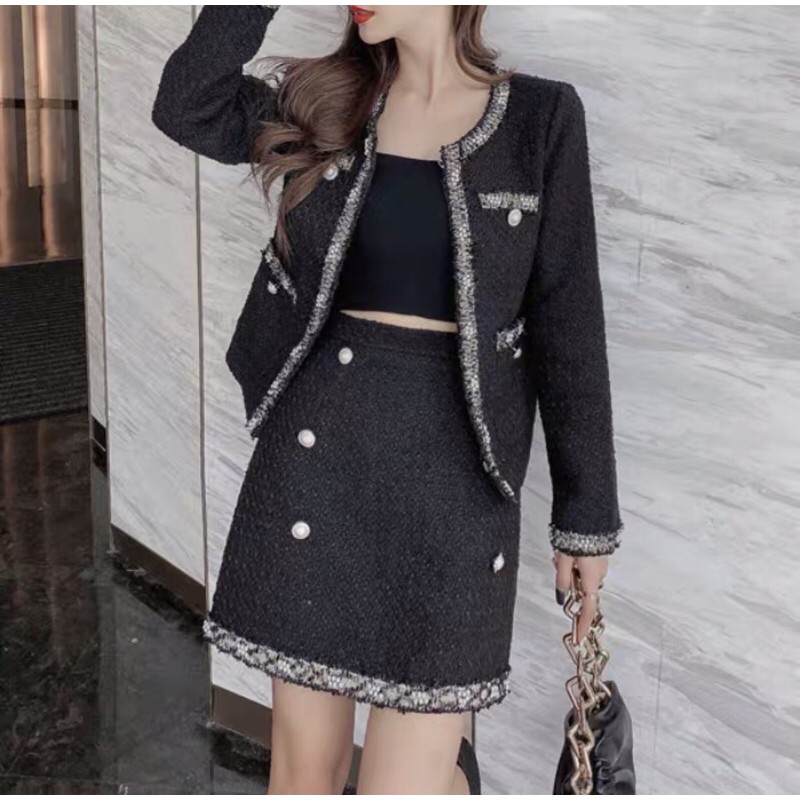 Set Dạ 3 món đính đá siêu sang chảnh 🎀