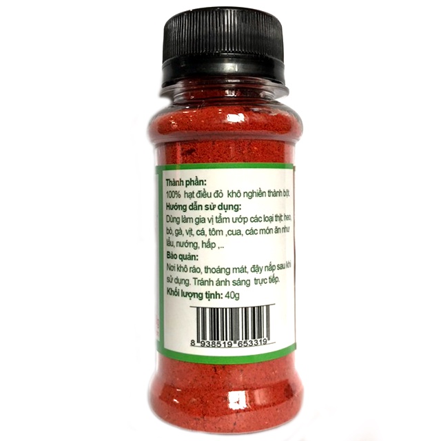 Bột Điều Đỏ Tgfoods Hũ 40g Làm Bò Khô, ướp Thịt, Nấu Bò Sốt Vang