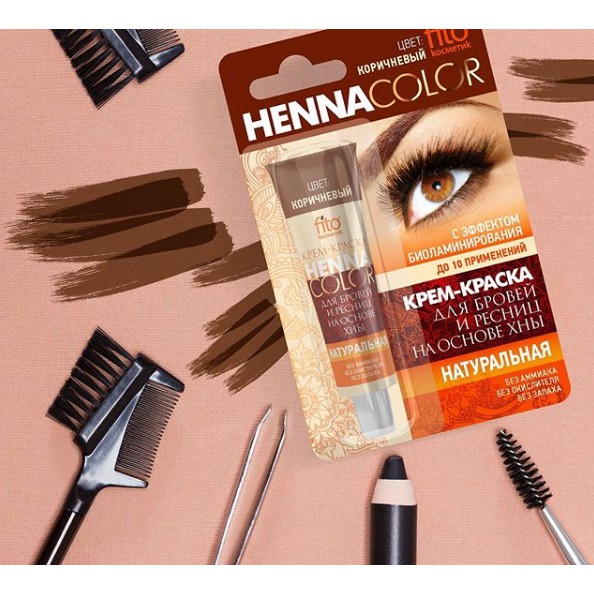 Thuốc nhuộm lông mi lông mày FitoHenna Color 100% tự nhiên dầu cây lá móng đậm đặc, dầu ngưu bàng bền màu, không hại da