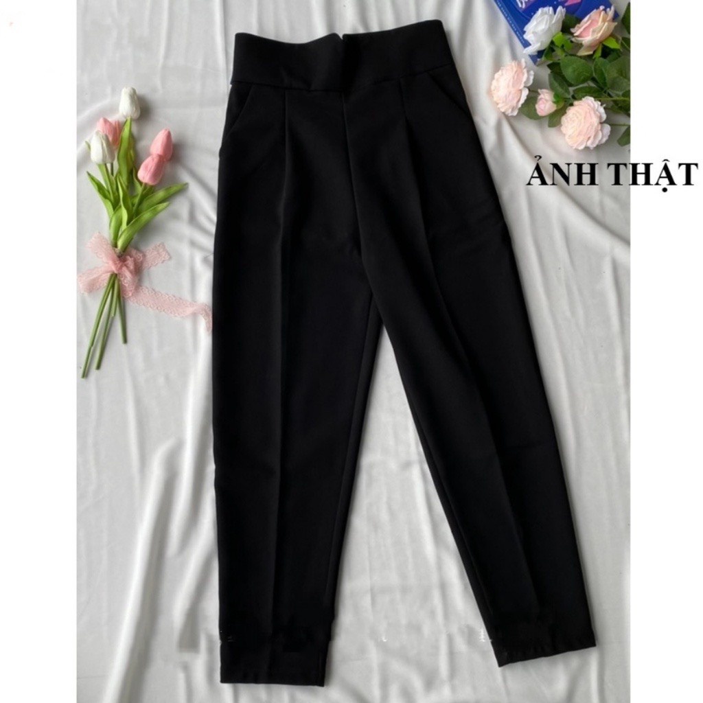Quần Baggy nữ 2 cúc bọc, quần tây basic lên dáng chuẩn xinh Okélla