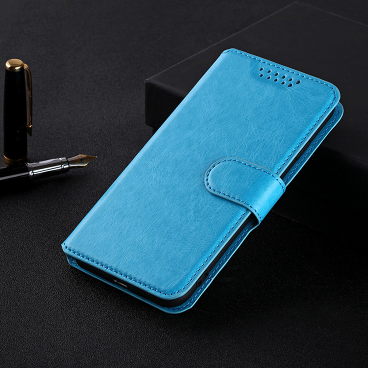 Bao Da Pu Kiểu Ví Thời Trang Sang Trọng Cho Điện Thoại Htc U11 Plus / Htc U11 Eyes / Htc E9 Plus / Htc A9S / Htc One X9 Ốp