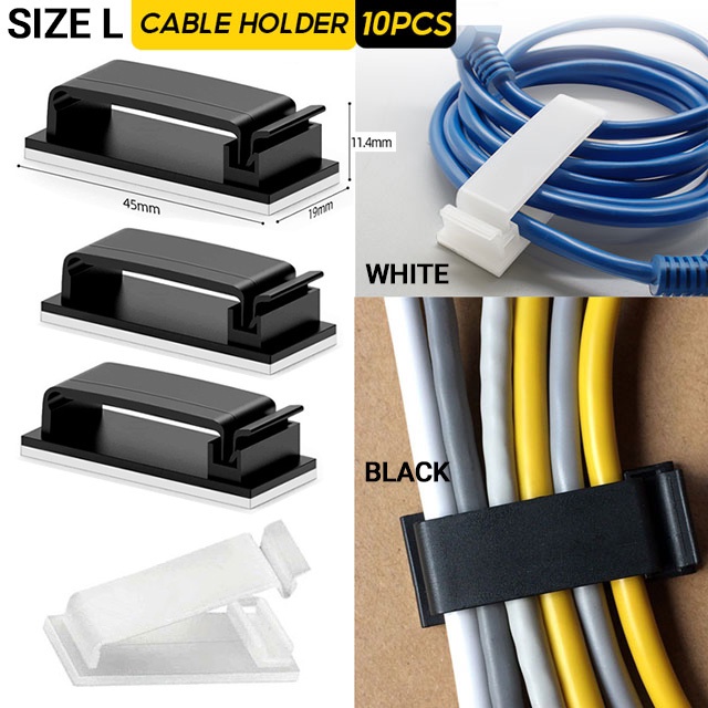 Set 10 Dụng Cụ Sắp Xếp Dây Cáp Gắn Tường Đa Năng Tiện Dụng