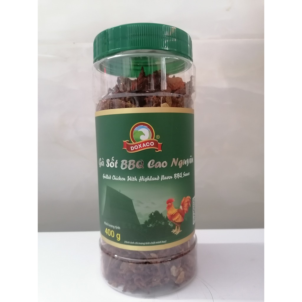 [Sale EXP 25/3/2022] [400g – NẮP XANH] KHÔ GÀ XÉ XỐT BBQ CAO NGUYÊN [VN] DOXACO Grilled Chicken with Highland Flavor BBQ