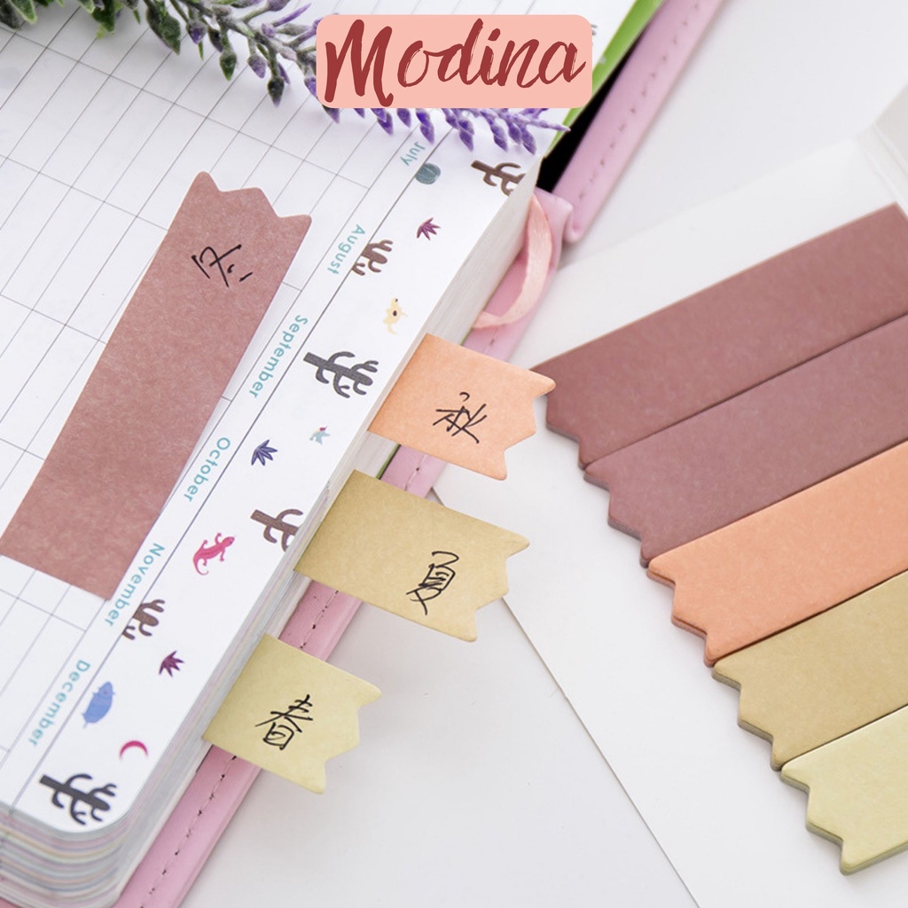 Giấy note cute dễ thương MODINA, tập giấý note trình ký đánh dấu trang màu morandi