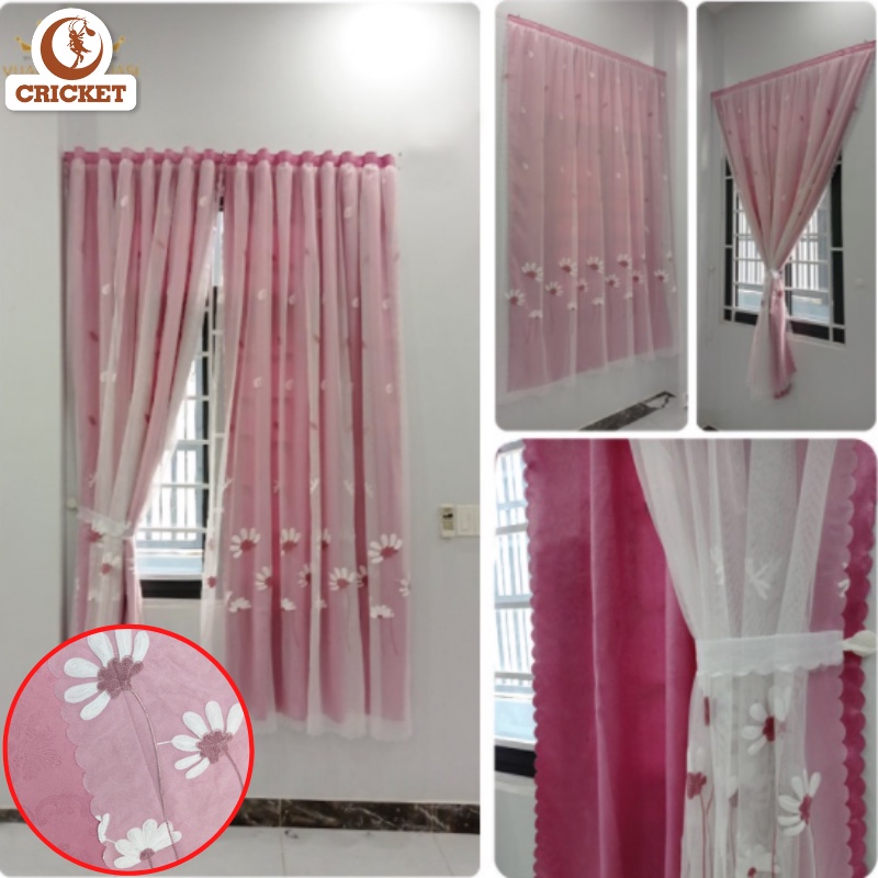 [NHẬN MAY THEO YÊU CẦU] Rèm cửa 2 lớp họa tiết chống nắng (VIP22) rèm trang trí decor nội thất giá rẻ