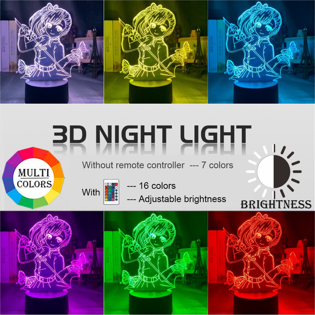 Đèn ngủ Led Anime Demon Slayer Tsuyuri Kanao Hình cho các cô gái Trang trí phòng Đèn ngủ Kimetsu No Yaiba Quà tặng Bàn đèn 3d