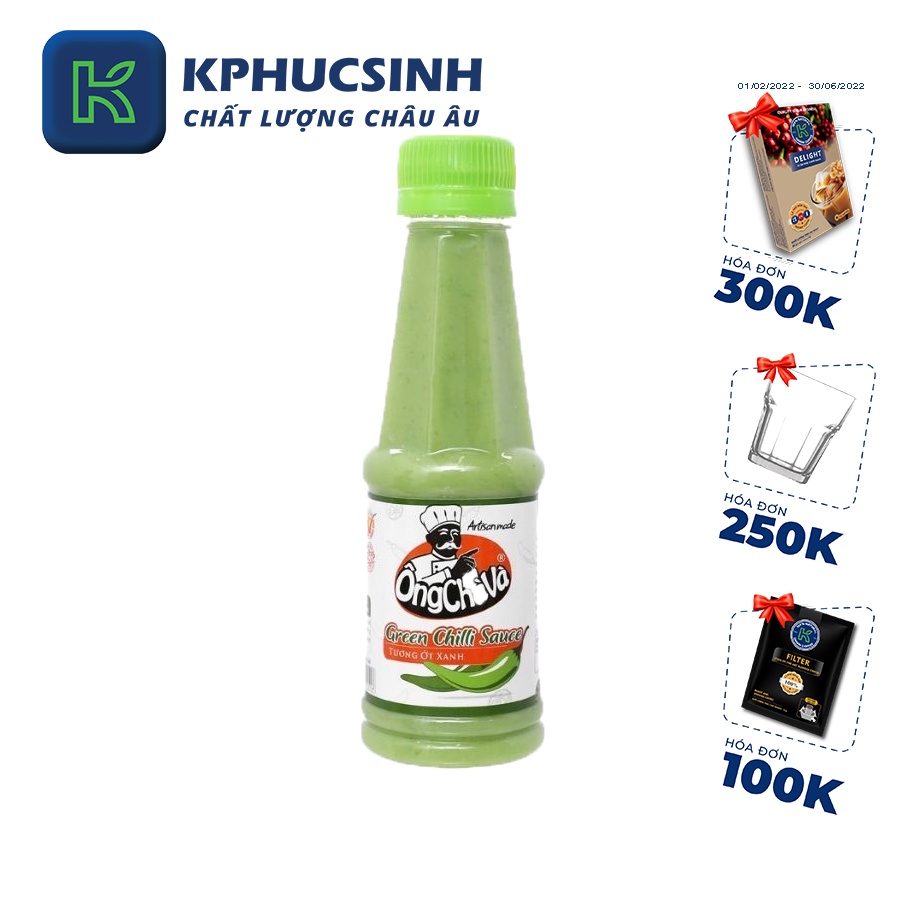 Chai tương ớt xanh Ông Chà Và 210g KPHUCSINH - Hàng Chính Hãng