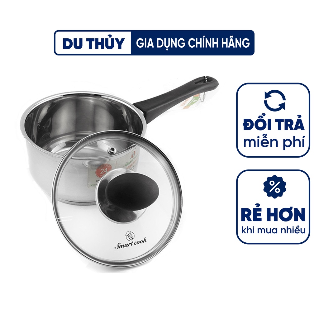 Nồi inox có cán Elmich SM 6989 chất liệu không gỉ cao cấp với quai, núm bọc nhựa an toàn dùng được tất cả loại bếp