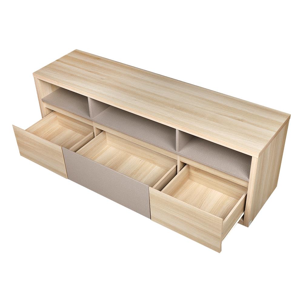 HomeBase FURDINI Kệ tủ TV bằng MDF thiết kế 3 ngăn đóng 3 ngăn mở Thái Lan W150xH50xD40cm màu gỗ sồi