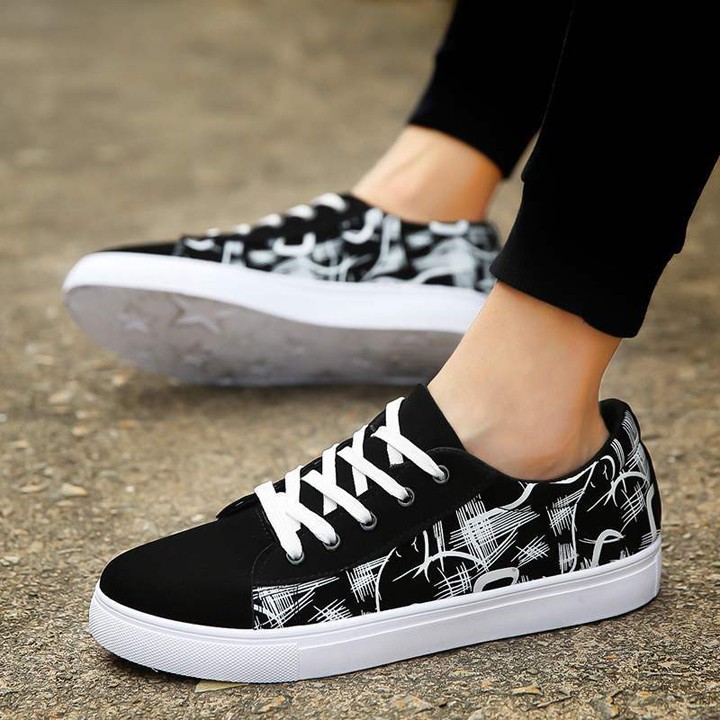 Giày nam vải nhung họa tiết sắc nét đế cao su bền đẹp thời trang giaynam-G312 (đen) | BigBuy360 - bigbuy360.vn