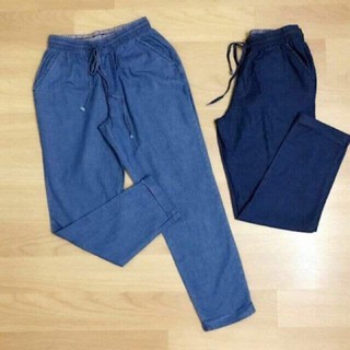 Quần Jean lỡ baggy (vải jean lụa co giãn, cạp chun)