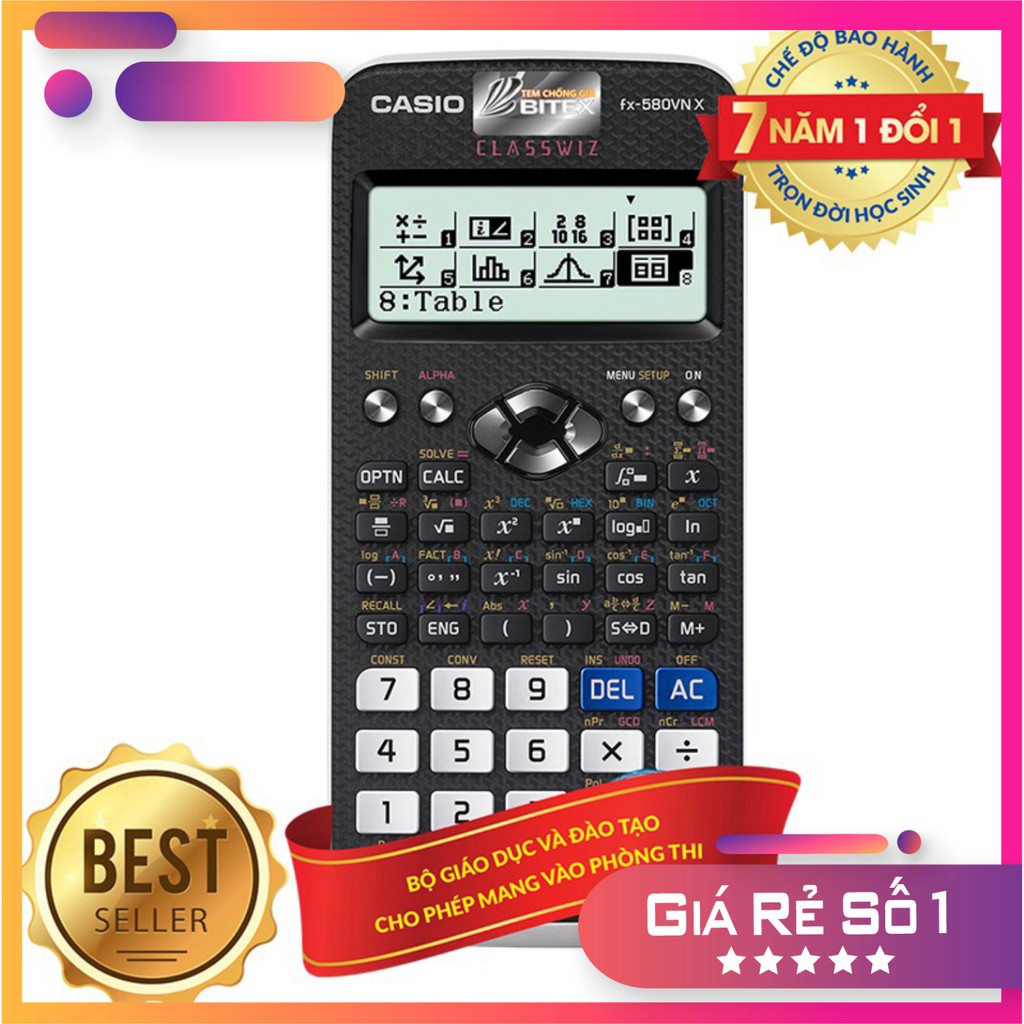 [Máy tính Casio FX 580VN X Hàng chính hãng bảo hành 7 năm casio 580vnx