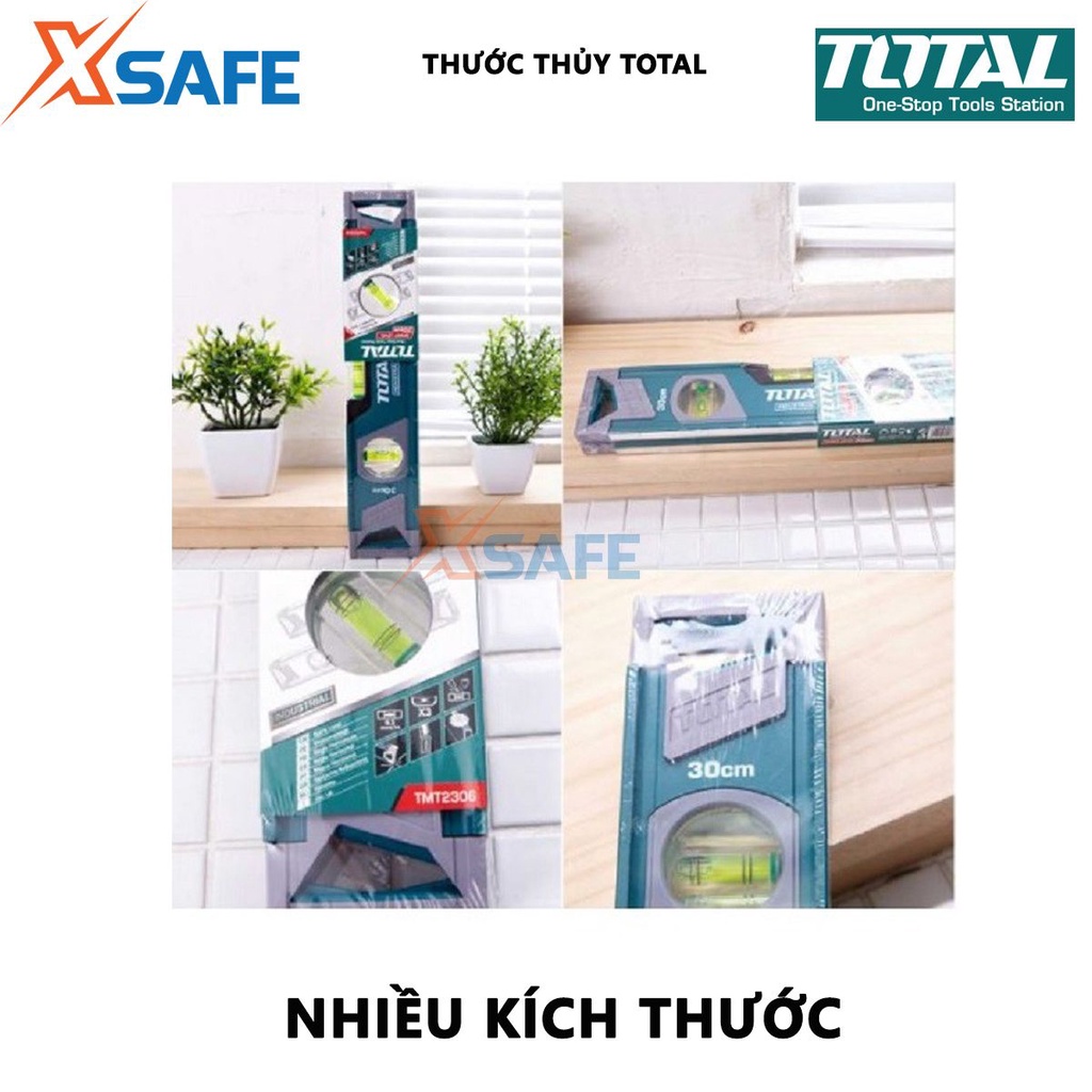 Thước thủy TOTAL Thước nivo dài 30-60cm, độ dày thanh nhôm 1.5mm Dùng đo góc nghiêng, độ nghiêng, độ dốc - Chính hãng