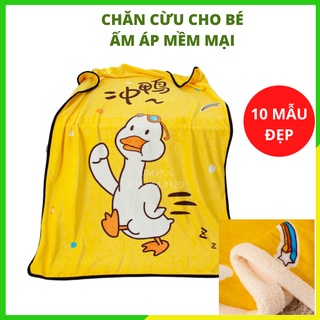 Chăn trẻ em cừu lông tuyết dày dặn cho bé đắp thu đông ấm 1mx1m4 cừu dày